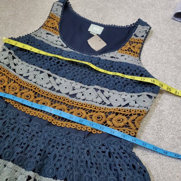 MAEVE Women's 12 NWT Crochet Striped Sleeveless Fit & Flare Knee Length Dress - Picture 13 of 14